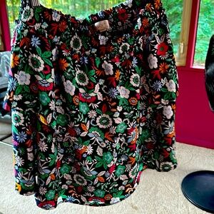 Ruffled feminine multicolored LOFT skirt